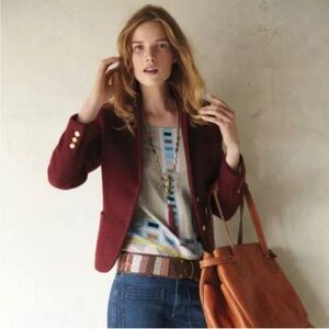 Anthropologie Burgundy Blazer